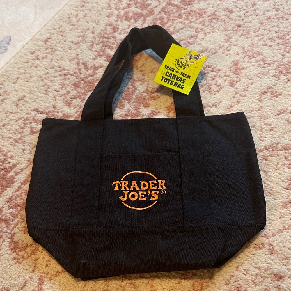 Trader Joe's Black Canvas Mini Tote Bag - limited edition